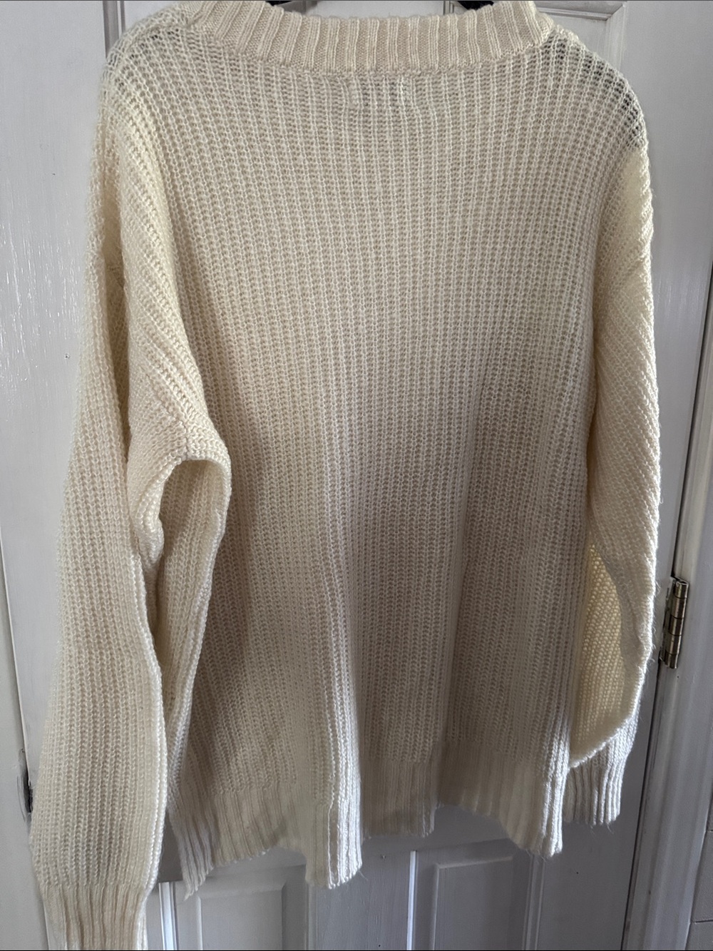 True Craft Soft Cream Ribbed Crewneck Pullover - Picture 6 of 8